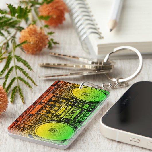 Rasta Ghetto Blaster Sleutelhanger (Voorkant Rechts)