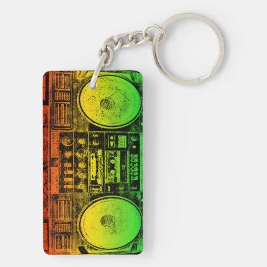 Rasta Ghetto Blaster Sleutelhanger (achterkant)