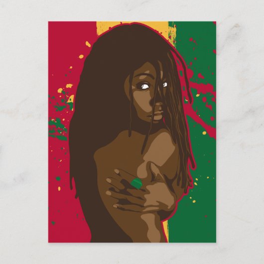 Rasta Girl Briefkaart (Voorkant)
