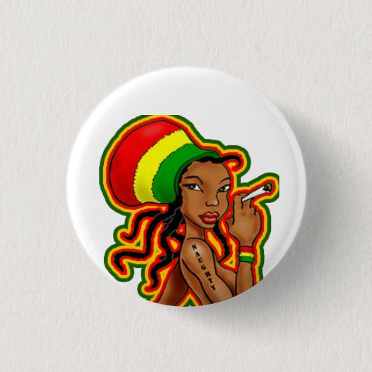 Rasta Girl chapa Ronde Button 3,2 Cm (Voorkant)