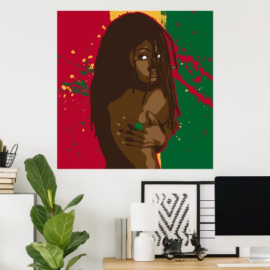 Rasta Girl Poster (Thuiskantoor)