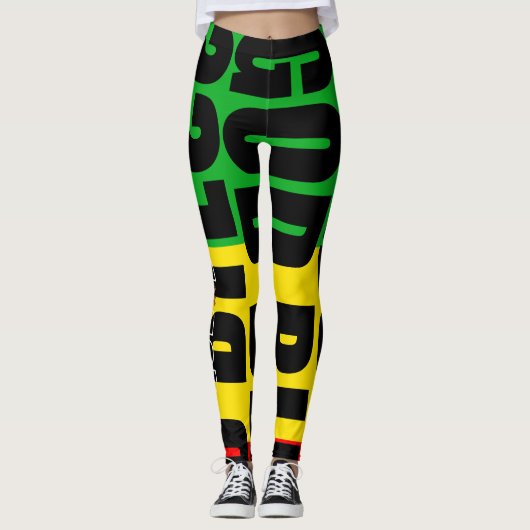 Rasta God Bless Red Green Gold Leggings (2) (Voorkant)