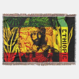 Rasta Haile Selassie Lion Judah Red Green Deken