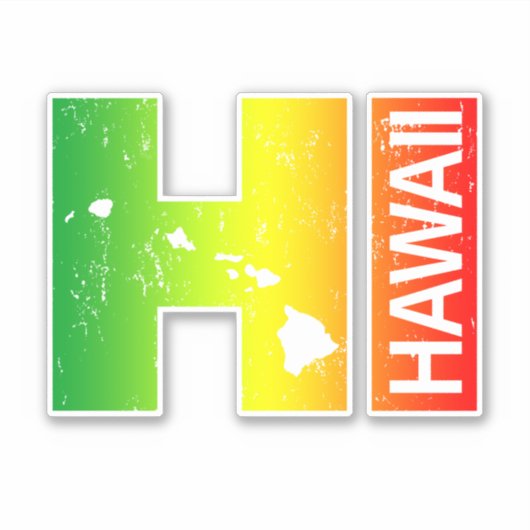 Rasta Hawaii Islands HI Sticker (Voorkant)