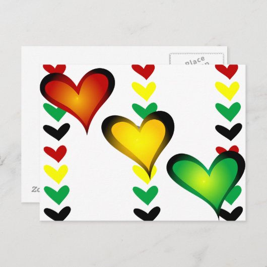 Rasta Hearts Briefkaart (Voorkant / Achterkant)