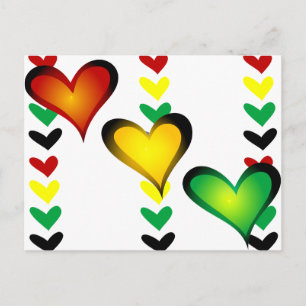 Rasta Hearts Briefkaart