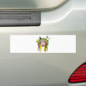 rasta hippie babe bumpersticker (Op auto)