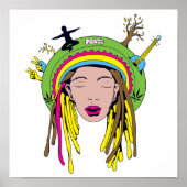 rasta hippie babe poster (Voorkant)