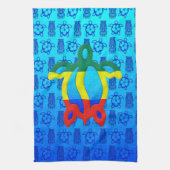 Rasta Honu Blue Tiki Theedoek (Verticaal)