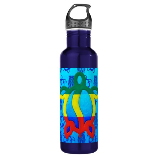 Rasta Honu Blue Tiki Waterfles (Voorkant)