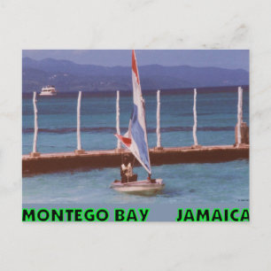 Rasta in een zeilboot, Montego Bay Jamaica Briefkaart