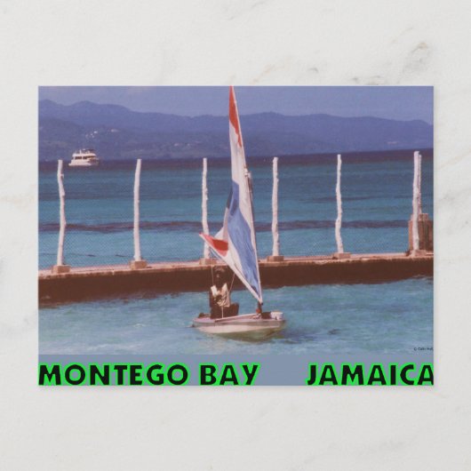 Rasta in een zeilboot, Montego Bay Jamaica Briefkaart (Voorkant)