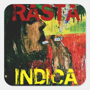 RASTA INDICA VIERKANTE STICKER