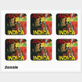 RASTA INDICA VIERKANTE STICKER (Vel)