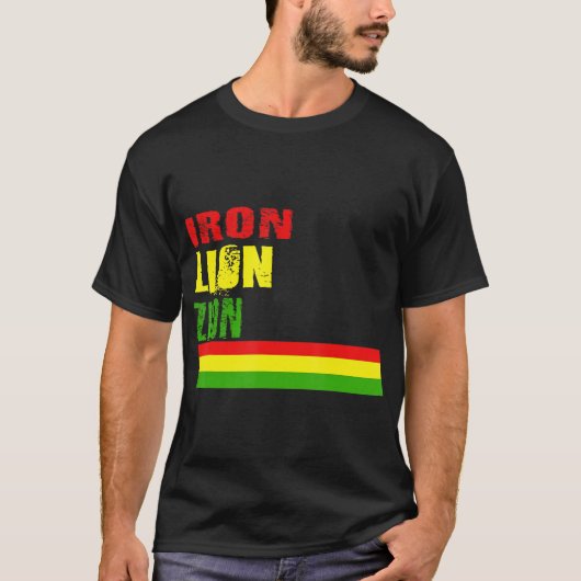 Rasta IRON LION ZION Reggae T-shirt (Voorkant)