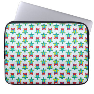 Rasta Island Colors Tribal Turtle Floral Laptop Sleeve