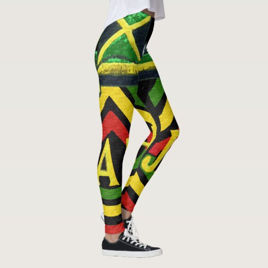 Rasta Jah Jamaicaanse Leggings (Rechts)