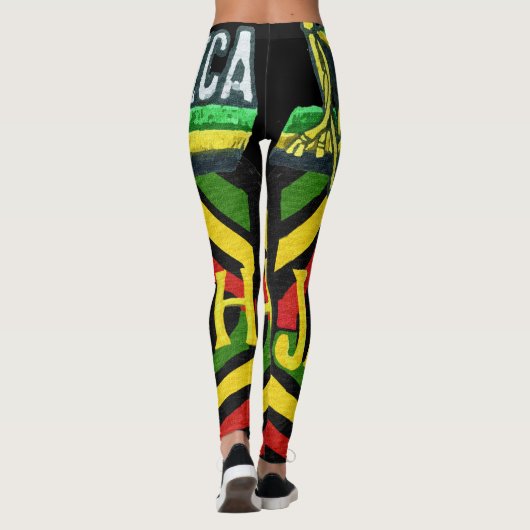 Rasta Jah Jamaicaanse Leggings (Achterkant)