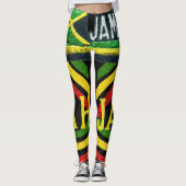 Rasta Jah Jamaicaanse Leggings (Voorkant)