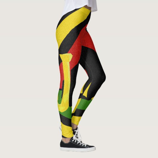 Rasta Jah Rastafari Red Gold Green Leggings (Rechts)