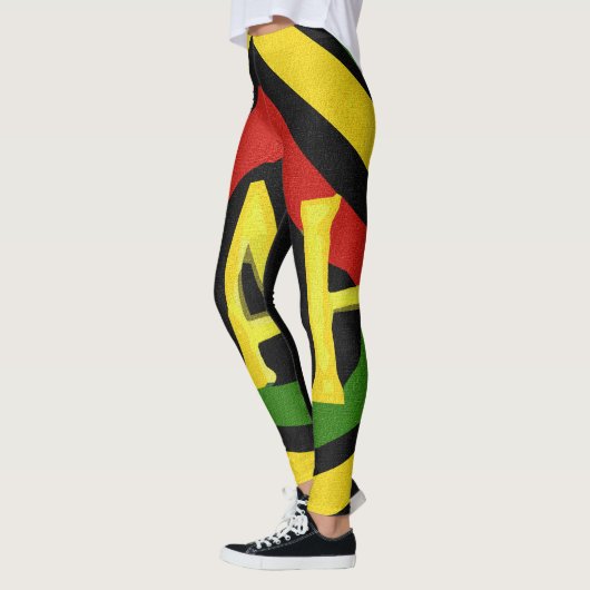 Rasta Jah Rastafari Red Gold Green Leggings (Links)