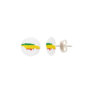 Rasta/Jamaica/Ethiopian MapFlag Studs