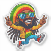 Rasta Jamaican Sticker (Voorkant)