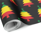 Rasta kerstboom, rood-gele groene zwarte Rasta Cadeaupapier (Rol Hoek)