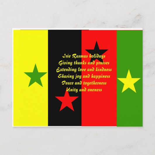 rasta Kerstmis briefkaarten-irie rasmas Feestdagenkaart (Voorkant)
