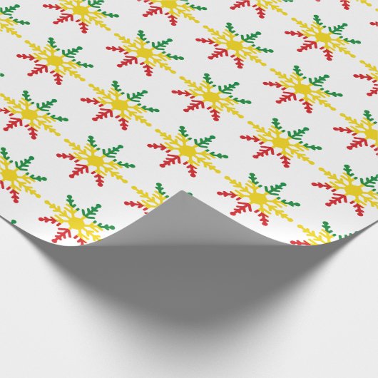 Rasta kerstsnowflake cadeaupapier (Hoek)