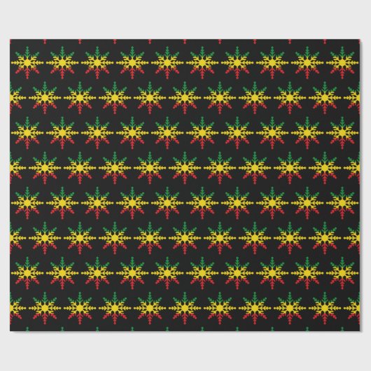 Rasta kerstsnowflake cadeaupapier (Vlak)