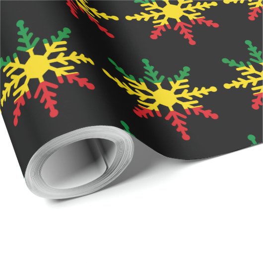 Rasta kerstsnowflake cadeaupapier (Rol Hoek)