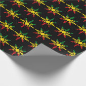 Rasta kerstsnowflake cadeaupapier (Hoek)