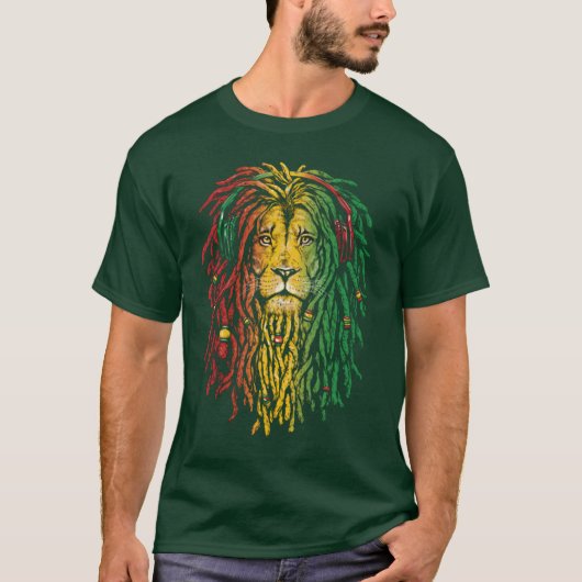 Rasta King of Zion Mannen T-Shirt (Voorkant)