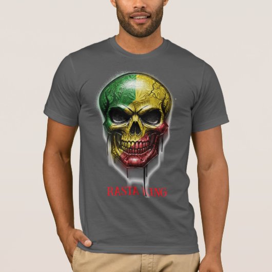 RASTA KING SKULL T-SHIRT (Voorkant)