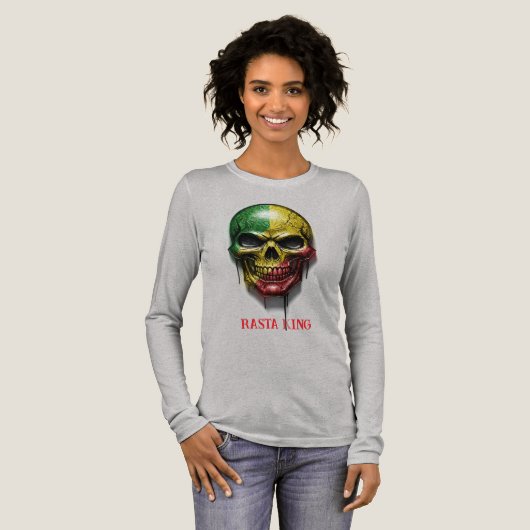 RASTA KING SKULL Tri-Blend SHIRT (Voorkant)