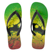 Rasta-kleur geïnspireerd teenslippers (Voetbed)