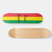 Rasta Kleur Groen Geel Rode Vlag Strepen Eén Liefd Persoonlijk Skateboard (Horizontaal)