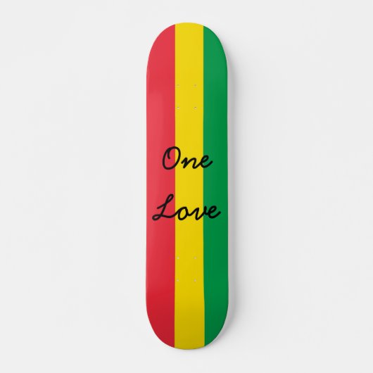 Rasta Kleur Groen Geel Rode Vlag Strepen Eén Liefd Persoonlijk Skateboard (Voorkant)
