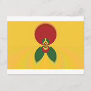 Rasta Kleuren Abstracte Art Print Briefkaart