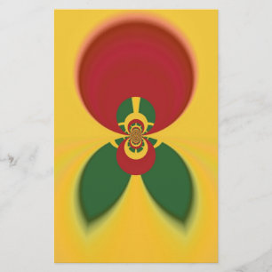 Rasta Kleuren Abstracte Art Print Briefpapier