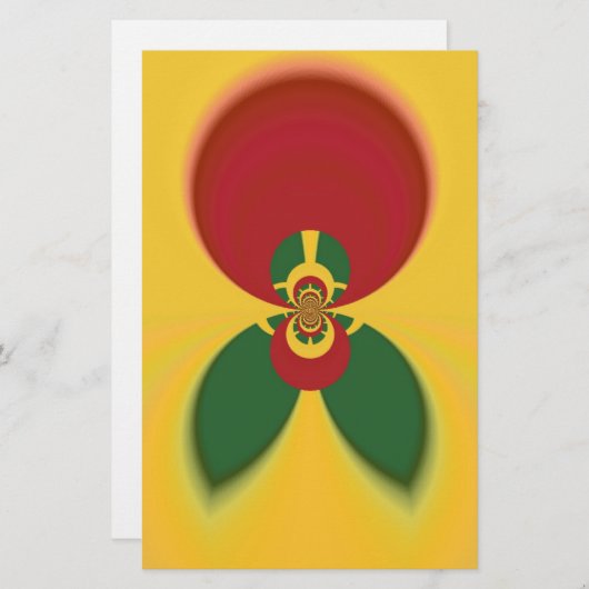 Rasta Kleuren Abstracte Art Print Briefpapier (Voorkant / Achterkant)