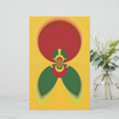 Rasta Kleuren Abstracte Art Print Briefpapier (Staand voorkant)