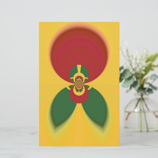 Rasta Kleuren Abstracte Art Print Briefpapier (Staand voorkant)