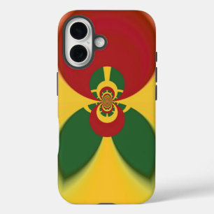 Rasta Kleuren Abstracte Art Print iPhone 16 Hoesje