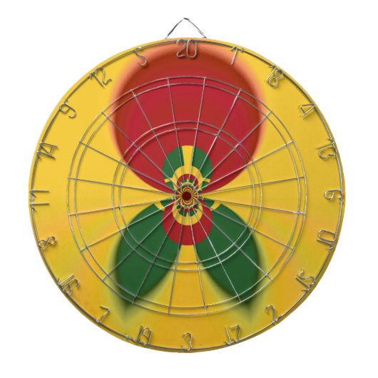 Rasta Kleuren Abstracte Art Print Dartbord (Voorkant)