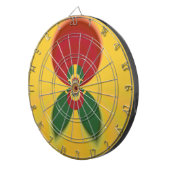 Rasta Kleuren Abstracte Art Print Dartbord (Voorkant Rechts)