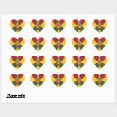 Rasta Kleuren Abstracte Art Print Hart Sticker (Vel)