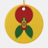 Rasta Kleuren Abstracte Art Print Keramisch Ornament (Voorkant)