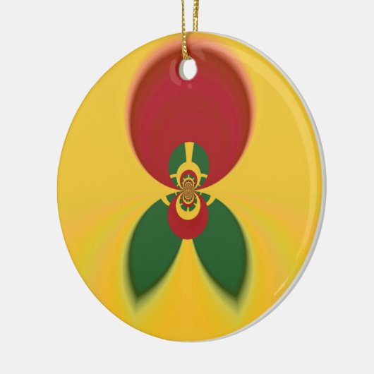 Rasta Kleuren Abstracte Art Print Keramisch Ornament (Links)
